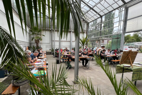 Zeichenkurse in der Winterhalle des Botanischen Gartens